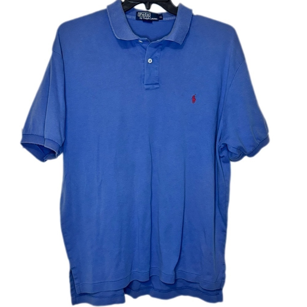 Polo Ralph Lauren XL Blue Short Sleeve Polo Shirt Solid Preppy Mens